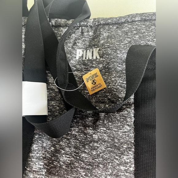 Victoria’s Secret Pink Marl Gray Quilted Duffle Bag Reflective Logo NWT - Picture 6 of 6